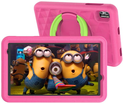 Naevy Kindertablet 8 inch - Vanaf 3 Jaar - 4+4GB RAM - 64GB Geheugen - 5000mAh Batterij - Ouderlijk Toezicht - Incl. Roze Beschermhoes