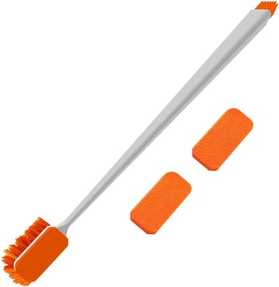 VHV-Aquarium reiniger - Algenkrabber - Aquarium borstel - Glasreiniger - Dubbelzijdig - Met lange steel - Inclusief 2 pads - Voor aquarium onderhoud - 30cm