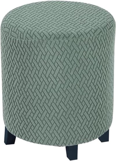 Voetenbankhoes Rond - Poef Overtrek - Meubels Beschermen - Op Maat Gemaakt - 45x45cm - Donkerblauw
