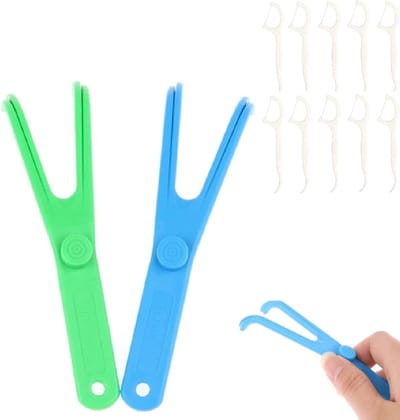 Herbruikbare Tandflos Houder met 10 Stukken Tandflos, Perfect voor Gezinnen, Hotels en Reizen, Ideaal voor Mondhygiëne en Tandverzorging