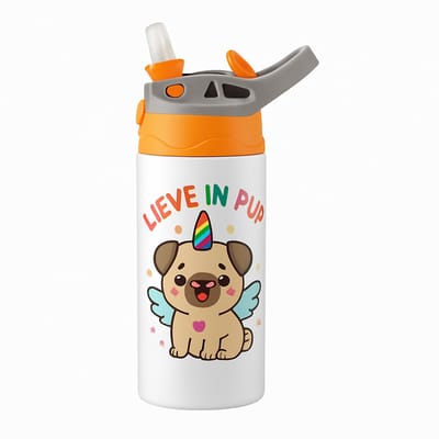 Stijlvolle il_1140xN.4680380511_m9e1 Drinkfles – Monochroom Ontwerp voor Minimalistische Liefhebbers - Waterfles voor kinderen (wit/oranje)