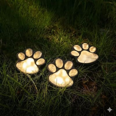 3x Solar Grondspots Warm Wit - Kattenpoot LED Solar Grondspot - Solar Tuinverlichting - Buitenverlichting - Tuinverlichting op Zonne-energie - Pad Verlichting - Waterdicht - 8 tot 10 Uur Brandtijd - Voor buiten, tuin, oprit, looppad, terras, gazon