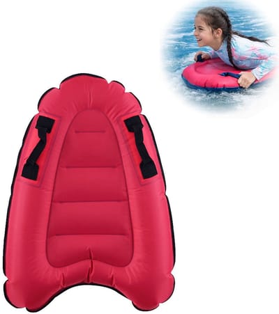 Lichtgewicht zwemvlotter/surfplank hulpmat - Draagbaar opblaasbaar drijfplank - opblaasbaar bodyboard - opblaasbaar surfboard - Met handvat - opvouwbaar - 60*80 cm - geschikt om te zwemmen, in het zwembad te drijven, op het strand, enz. - rood