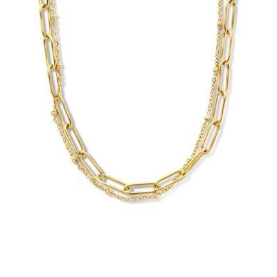 edelstaal multi-collier anker en paperclip ronde buis 4,0 mm 43 + 3 cm ion plating 6506065