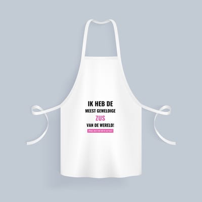 Akyol - ik heb de meest geweldige zus van wereld (klopt, deze mok heb ik van haar) Keukenschort - Zus - de meest geweldigste zus - verjaardagscadeau - verjaardag - cadeau - cadeautje voor zus - zus artikelen - kado - geschenk - gift - 82 bij 71 cm