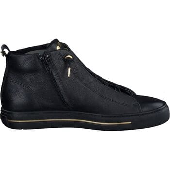 Enkelhoge sneakers kalfsnappaleer Van Paul Green zwart