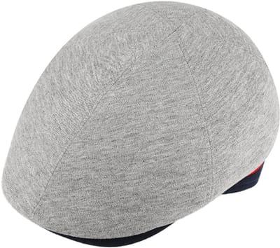 6-Panel flatcap tweekleurig licht grijs maat 55