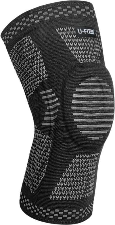 U Fit One 1 Stuk Knie Brace - Knee Sleeves - Kniebeschermers - Knieband - Knee Support & Bandage - Sportbrace - Maat M - Zwart