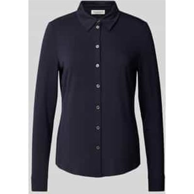 Overhemdblouse van viscosemix met platte kraag