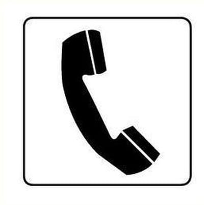 Telefoon sticker, wit zwart 200 x 200 mm