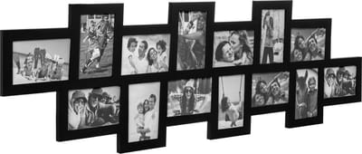 Springos Fotolijst - 14 Foto's - Collage - Staand/Liggend - 118 x 36 cm - Zwart