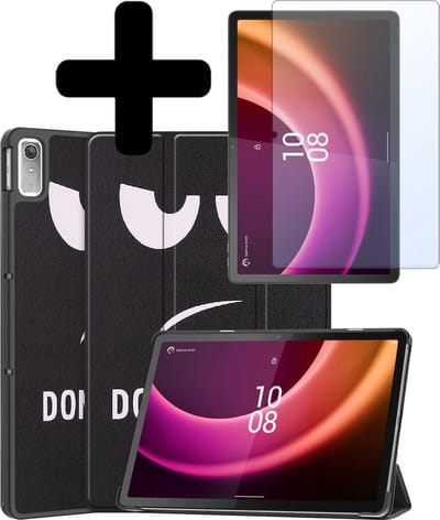 Hoes - Geschikt voor Lenovo Tab P11 (2e / 2nd Generatie) - Met Screenprotector - Trifold Bookcase - Hard Cover - Hardcover Book Case - Tablet Hoesje - Don't Touch Me