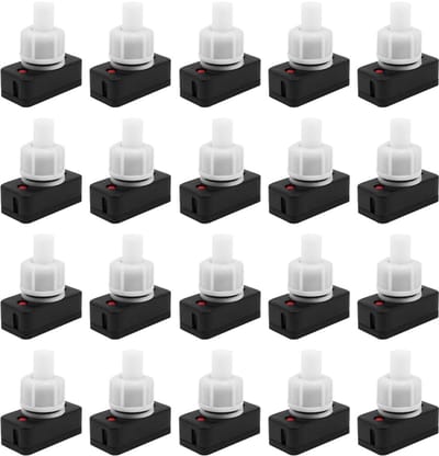 20 Stuks Drukknop Schakelaar voor Verlichting - Aan/Uit Lichtschakelaar 1A 250V