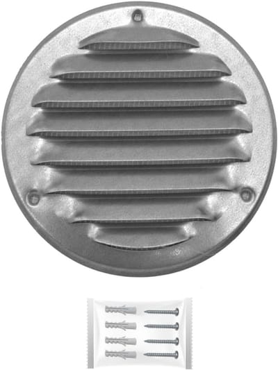 Ventilatiegrille Rond - Afdekking Ventilatie - Luchtstroom Reguleren - Insectenbescherming - Ø 100 mm - Verzinkt