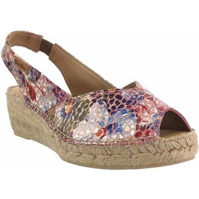 Dames leren espadrille met open neus en sleehak | BERNAIA-PM