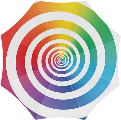 Parasol - regenboog spiraal - D180 cm - UV-bescherming - incl. draagtas