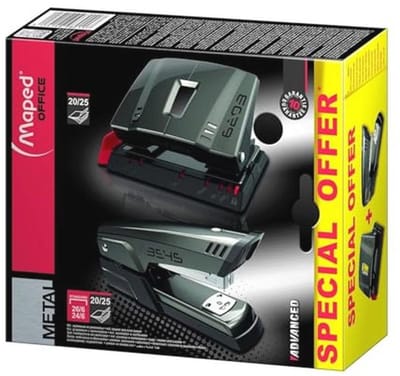 Geavanceerde Nietmachine en Perforator Set - Taupe, Metaal