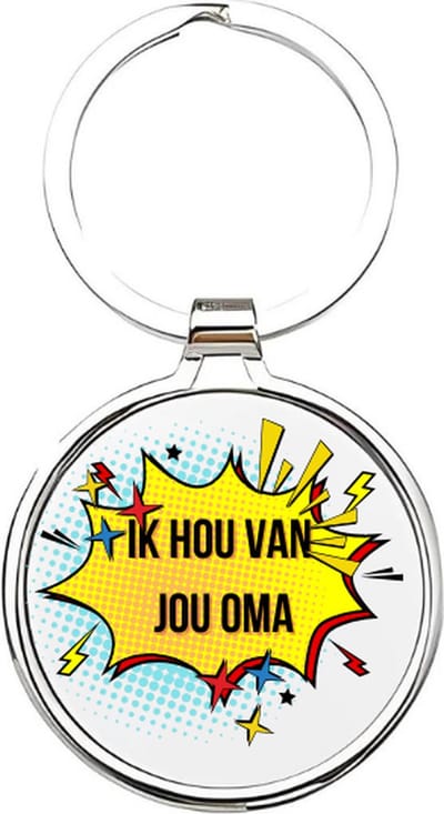 Akyol - Ik hou van jou oma Sleutelhanger - oma - De liefste oma - Oma sleutelhanger - grootmoeder sleutelhanger - Sleutelhanger voor oma - Familie sleutelhanger - verjaardagscadeautje - cadeau voor oma - grandmother - Bebbe - 4 x 7,5 CM
