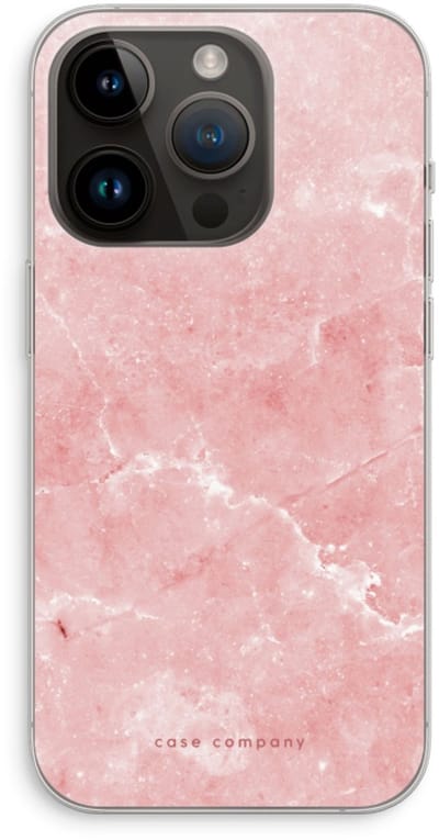 Case Company® - Hoesje geschikt voor iPhone 14 Pro hoesje - Roze marmer - Soft Cover Telefoonhoesje - Bescherming aan alle Kanten en Schermrand