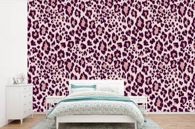 Behang - Fotobehang Patronen - Panter - Roze - Breedte 360 cm x hoogte 240 cm
