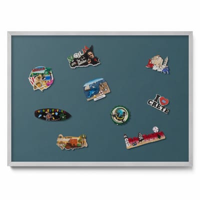 Tulup Magneetbord met Zilveren Frame - Maritiem Magneetbord in Stijlvolle Kleuren - 70 cm x 50 cm - Donkerblauwe kleur - Magnetisch Wandbord - Magnetisch Bord Kindvriendelijk - Memobord Magnetisch
