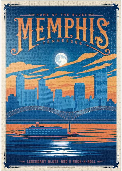 Legpuzzel Memphis - Muziek Poster Puzzel - Ontspanning Thuis - Hoge Resolutie Print - 68 x 48 cm - Vintage Kleuren