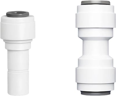 Waterfilter - 2 Stuks RO Waterfilter Beugel - 3/8" Recht Pijp Fitting - 1/4" Snelle Verbinding - Hoogwaardige POM Materialen - Lekvrije Aansluitingen - Waterfilterkoppeling