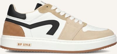 Hip Jongens Sneakers H1015 - Leren Lage sneakers - Beige - Maat 35