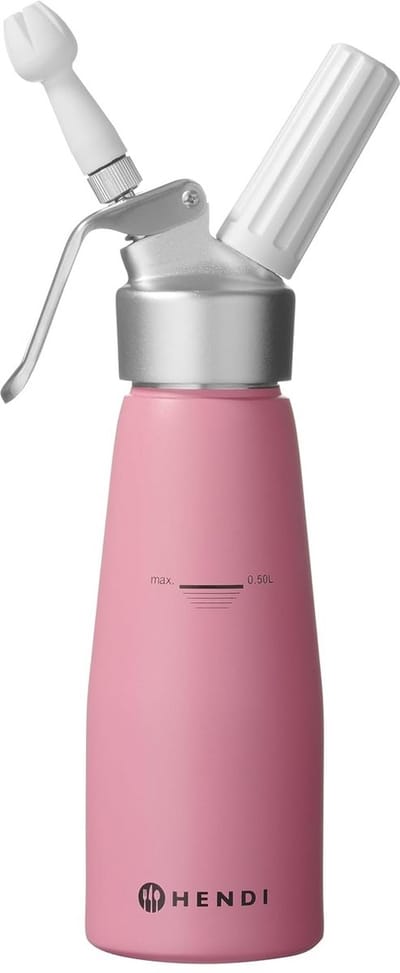 Slagroomspuit met 3 Mondstukken en Borstel - Aluminium Dispenser 0.5L