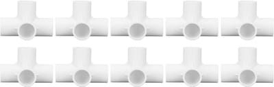 MTTproducts- PVC Pipe Connector 4-Weg - 25Mm Binnendiameter - Wit Kunststof - 10 Stuks - Slagvast - Meubelkwaliteit - Meubelverbinder