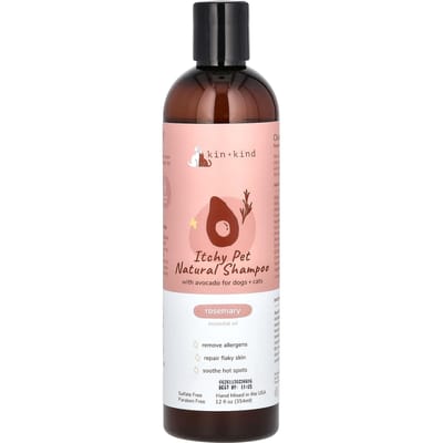 Kin+Kind, Shampoo Naturel pour Animaux qui Démangent, à l'Avocat, pour Chiens et Chats, Romarin, 12 fl oz (354 ml) beige
