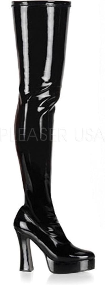 Pleaser - ELECTRA-3000Z Plateau overknee Laarzen - US 6 - 36 Shoes - Zwart