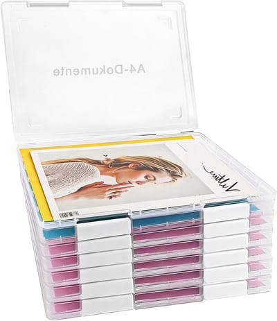 Plastic Documentenbox A4 - Papieren Opberging, Organiser voor Klaslokalen, Set van 6 Stuks