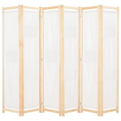 vidaXL - Kamerscherm - met - 6 - panelen - 240x170x4 - cm - stof - crème