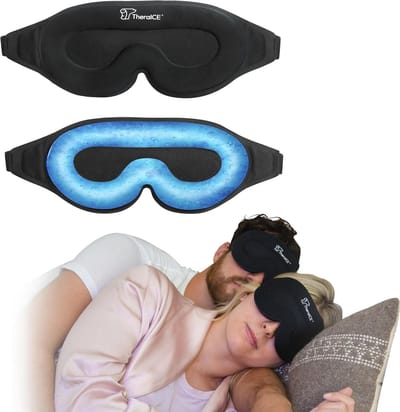 Slaapmasker met koude gelontlasting - Verduisterend en ontspannend 3D gevormd oogmasker voor comfortabel slapen