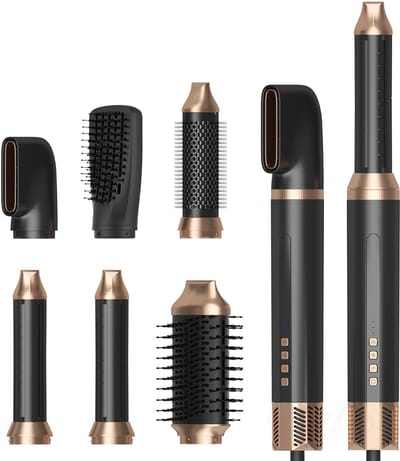 5 in 1 Airstyler, Föhn, Automatische Airstyler, Föhn Airstyler, 3 Instelbare Temperaturen, Multifunctionele Haarstyler, Droog & Style Systeem voor Drogen, Krullen, Stijlen（zwart）