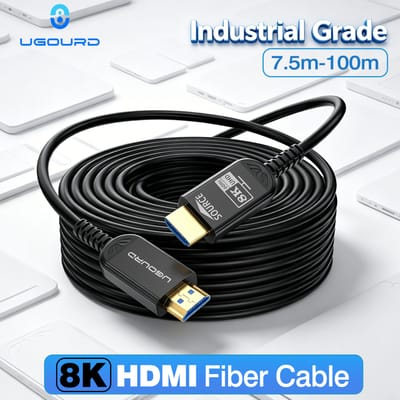 UGOURD Glasvezel HDMI 2.1 Kabel Actieve Optische AOC HDMI Over Glasvezel Kabel 8K60Hz 4K 120Hz Lange Afstand 7.5m - 20m 30m 50m 100m
