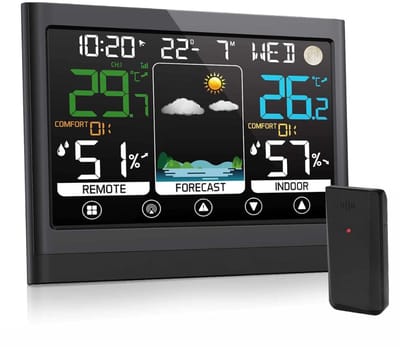 DailySupplies® Weerstation Binnen en Buiten - Hygrometer Draadloos - Luchtvochtigheidsmeter