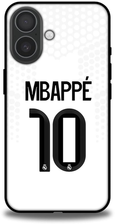 Mbappé 10 Real Madrid telefoonhoesje - Apple iPhone 16 - Backcover Softcase - Wit