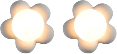 2 Stuks Wandlamp Woonkamer Moderne Bloemen Wandlampen Creatieve voor Slaapkamer Kinderkamer Wit