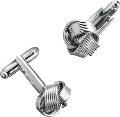 Fako Bijoux - Manchetknopen - Gevlochten Knoop Fijn - Ø 15mm - Zilverkleurig