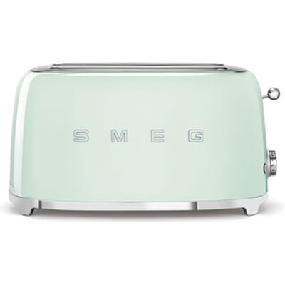 SMEG TSF02PGEU Broodrooster - 4 Sneden - 2 Lange Sleuven - 1500W - 6 Bruiningsstanden - Ontdooifunctie, Opwarmfunctie & Bagelfunctie - '50s Style - Watergroen
