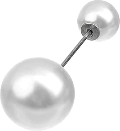 Fako Bijoux® - Vestsluiting - Vestclip - Sjaalspeld - Vestspeld - Sjaalklem - Sjaal Klem - Parel XL - Zilverkleurig