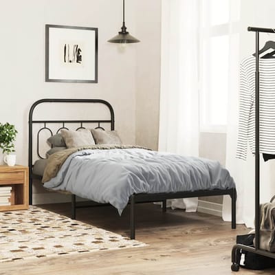 vidaXL - Vervangend - hoofdbord - 90 - cm - metaal - zwart