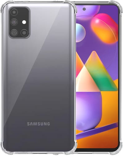 Smartphonica Telefoonhoesje Geschikt voor Samsung Galaxy M31s Transparant Schokbestendig - Shockproof TPU SIliconen Backcover Case met Stootrand Doorzichtig geschikt voor Samsung Galaxy M31s