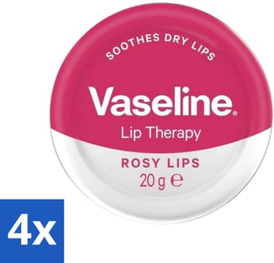 4 x Vaseline - Rosy Lips - Lip Therapy - Verzorgend - 20 g - Lippenbalsem - Verzorging - Rosé Lippen - Hydraat - Droge Lippen
