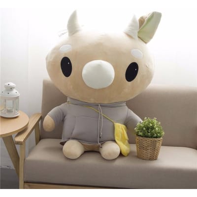 Tv Lief Wat is er mis met secretaresse Kim Harde Koe Huisdier Pop Pluche Koreaanse Serie Knuffel Kinder Speelgoed Verjaardag Kerstcadeau Kussen 60cm beige