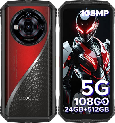 DOOGEE S118 Pro 5G - Robuuste Smartphone - Robuuste Telefoon - 32GB RAM + 512GB ROM (2TB/TF) - 10800 mAh/33W - 6,6 inch 120Hz - 108 MP + 20 MP Nachtzicht - Dual SIM 5G - GPS - NFC - Rood