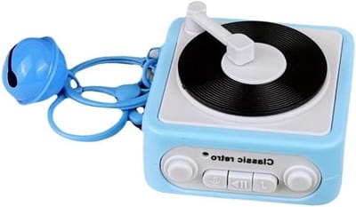 Muziekdoos Sleutelhanger - Platen speler sleutelhanger - Tas Decoratie - Opneembare Melodieën - 5.5 cm - Meerdere Kleuren