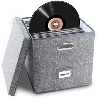 Vinyl Record Opbergdoos - Perfecte Organizer Voor 50+ Platen, Decoratieve Bergruimte Voor Uw Muziekcollectie